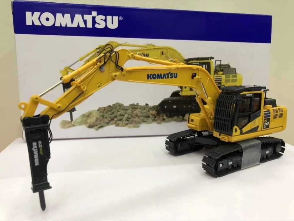 Литой игрушечный экскаватор UH8140 1:50 гидравлический с молотком для украшения