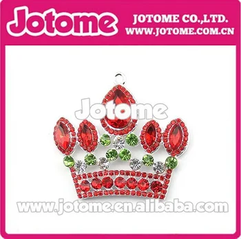 

red heart shape Crystal Rhinestone Queen Crown Princess Pendant Necklace