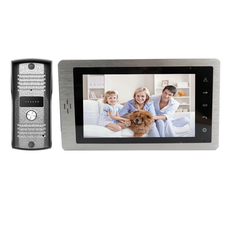 

Free Shipping Brand New Wired 7" Screen LCD Video Intercom Door Phone System Touch Key Monitor + Outdoor Doorbell Camera