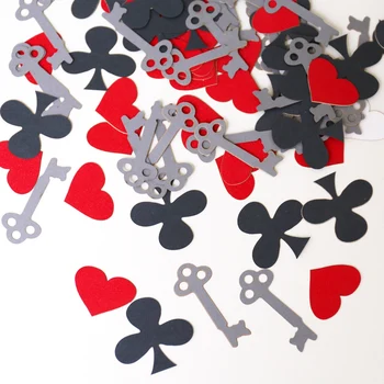 

Alice Confetti,spade table confetti, key table scatter, glitter heart cut out confetti, wonderland party decorations