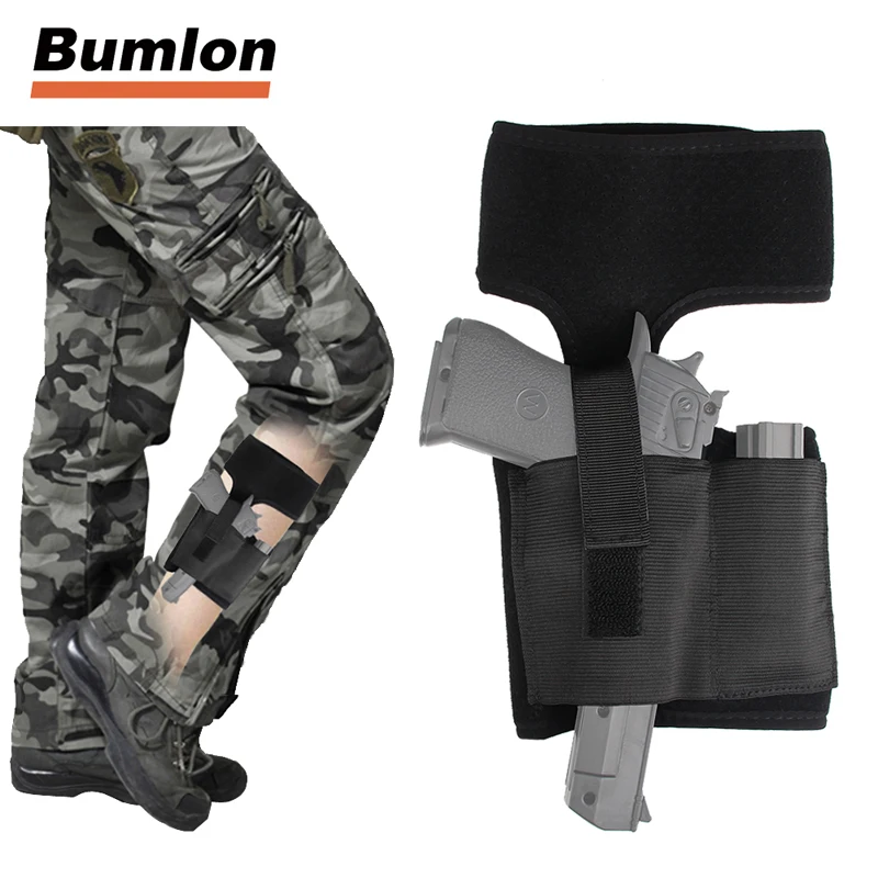 Concealed Ankle Leg Holster Foot Folding Stealth Gun Holster Breathable for Glock 17 19 22 23 Ruger Lcp Sig 9mm Gun Pistol RL31-0028 (1) - 