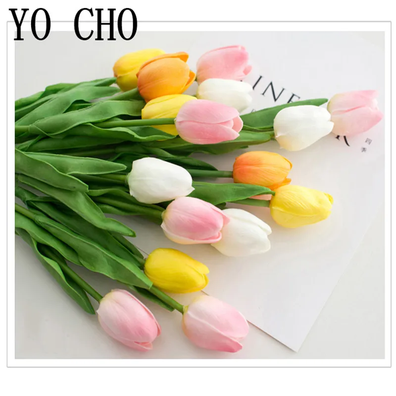 YO CHO 31 шт./лот мини тюльпан искусственный цветок для ветки гостиной офиса