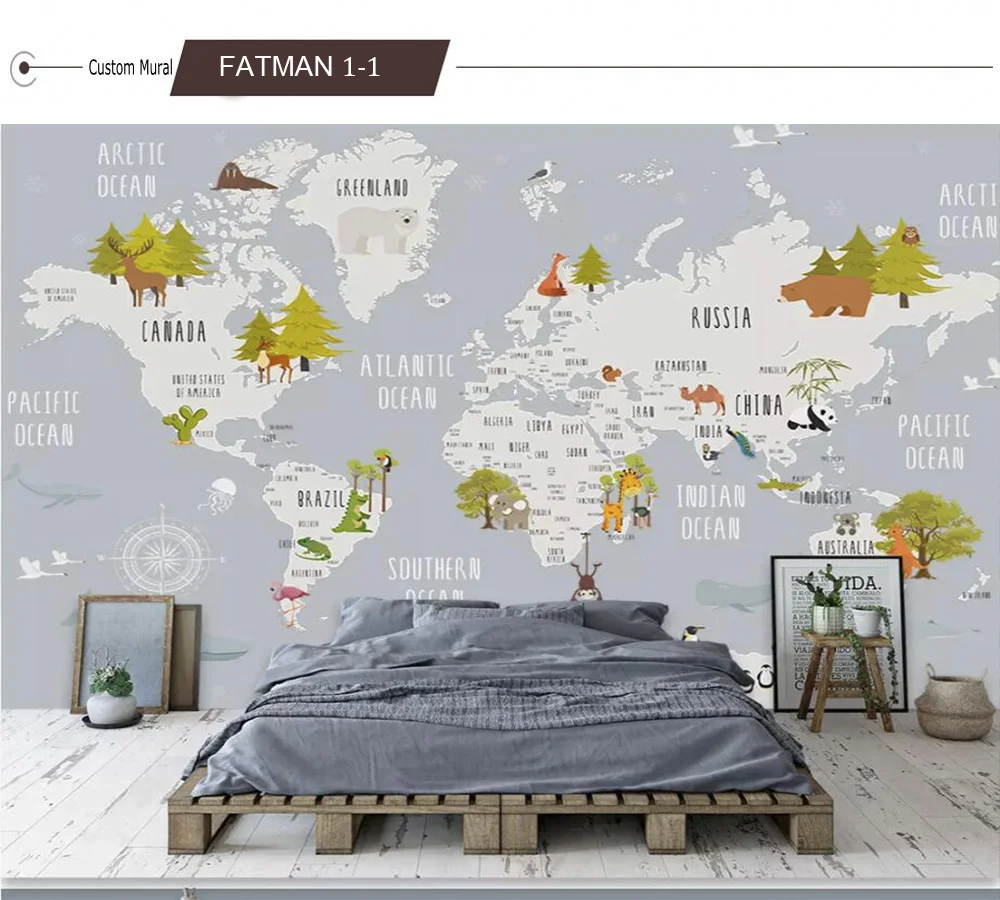 カスタム写真の壁紙3d漫画の世界地図動物分布壁画子供の部屋の寝室幼稚園壁紙 Photo Wallpaper 3d Custom Photo Wallpaper 3dphoto Wallpaper Aliexpress