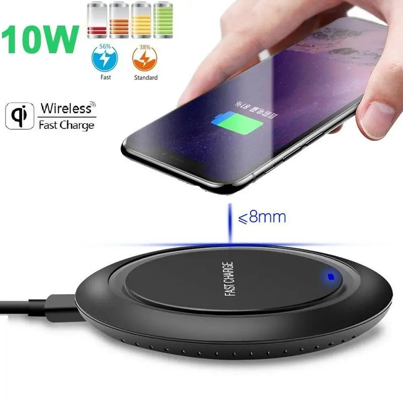 

DSstyles QC 2.0/3.0 Wireless Charger for Samsung S10+/e S8/S9 Plus Wireless Charger 10W Fast Charging Mat USB Phone Charger Free Shipping