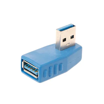 

1Pc Blue 90 Degree Left Angled USB 3.0 A Male To Female Converter Adapter For Laptop PC Computer Connectors High Quality C26
