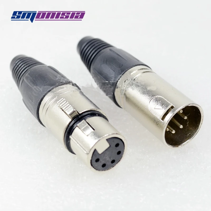 50 шт. 5 P Медь pin смеситель разъем XLR male Jack аудио сигнала контакты Женский коннектор