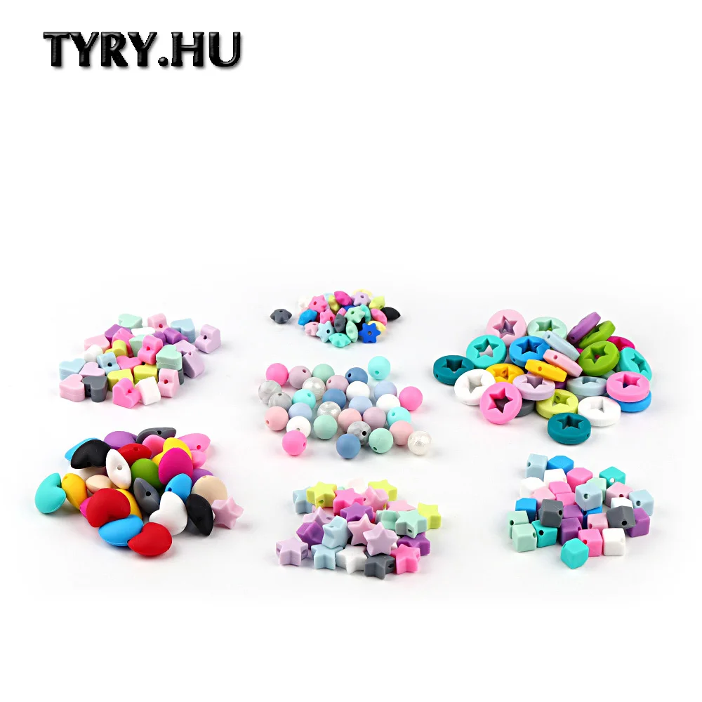 TYRY. HU 20 шт./лот, силиконовые бусины, сделай сам, пустышка, цепочка для прорезывания зубов, Детские Силиконовые Прорезыватели для прорезывания зубов, уход за зубами, BPA бесплатно