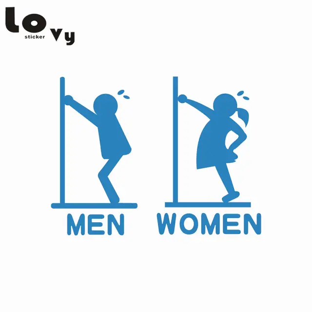 Creativo Wc Segno Per Gli Uomini E Le Donne Autoadesivo Della