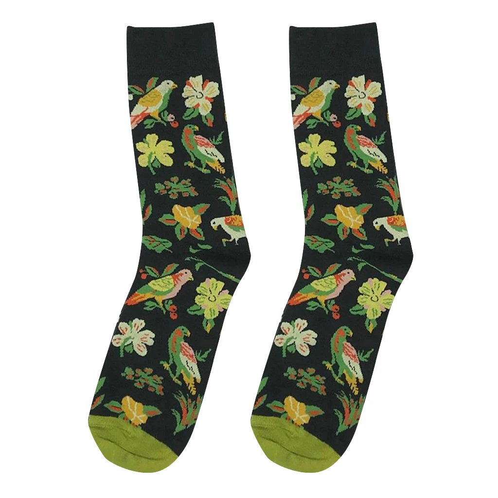 1 Pair Novelty Men’s Casual Cotton Crew Socks Stockings Brightly Colored Animal Patterns