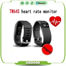 2016 TW64S Bluetooth 4.0 Wristband Heart Rate Monitor Pulse tracker Smartband Fitness Tracker with Pedometer for Android iOS