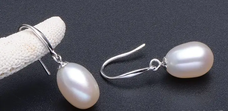 

AAA+a pair 10x14mm genuine natural south sea white pearl earring
