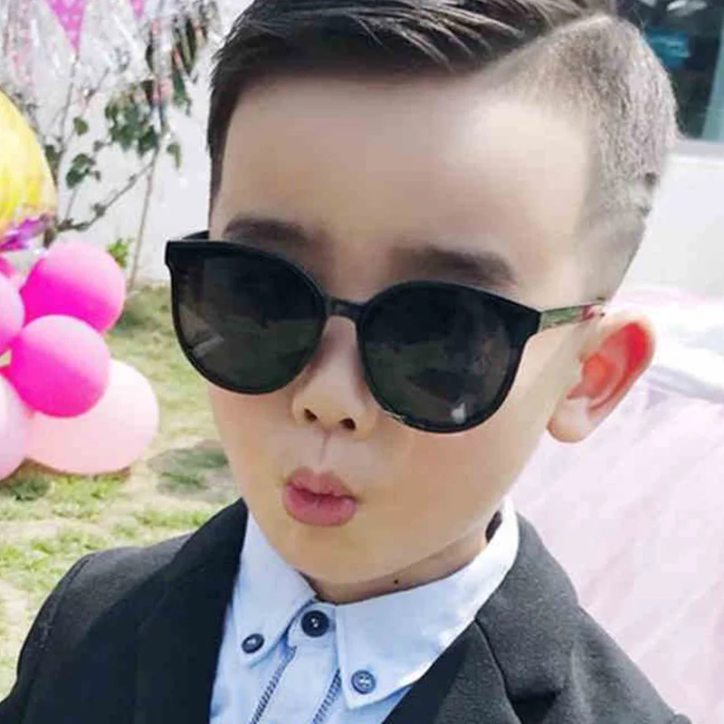 

PLINTH Mirror Cateye Children Sunglasses Classic Brand Designer Vintage Black Frame Sun Glasses Boys and Girls Kinder Zonnebril