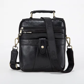 

New dual-use multi-layer pocket suede leather shoulder bag Vertical square men's bag Casual men's totes handbag Crossbody bag