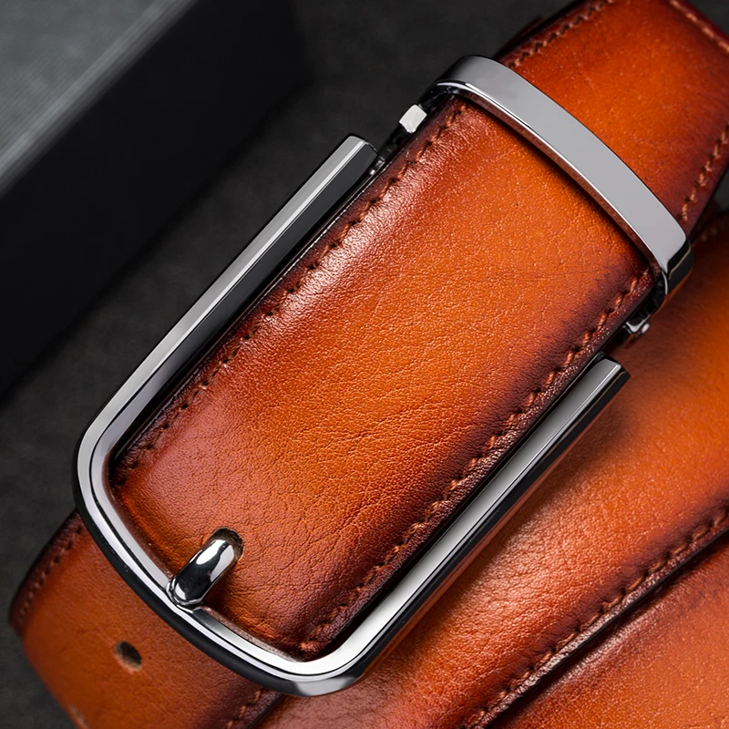 

4color Genuine Leather male Belt For men brand strap Luxury Men's Belt pin buckle Cowhide fashion designer belt men high quality
