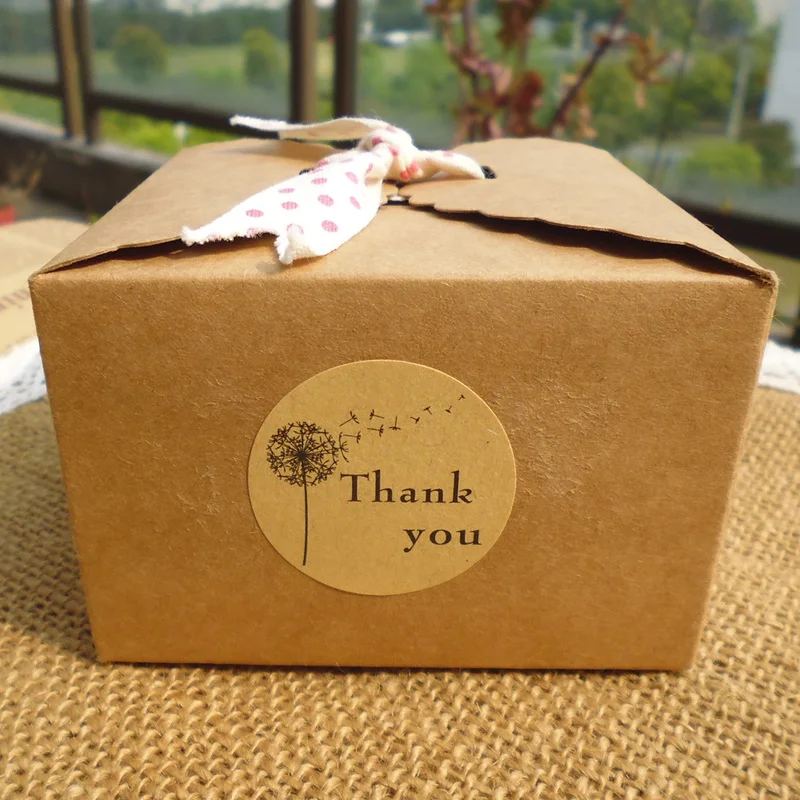 

102pcs Round Thank you Dandelion Design Self-Adhesive Sticker Scrapbooking Paper Labels Seal Sticker, DIY Gift Sticker Dia.3.5cm