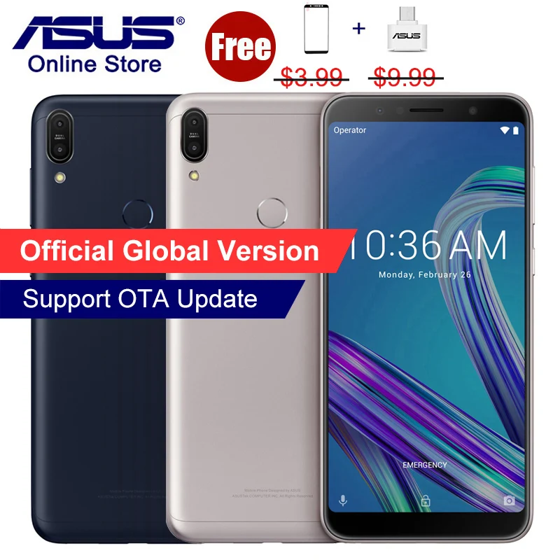 Глобальная версия, ASUS ZenFone Max Pro M1 ZB602KL X00TD, 4 Гб 64 ГБ, 6 дюймов, 4G LTE смартфон, Snapdragon 636, мобильный телефон