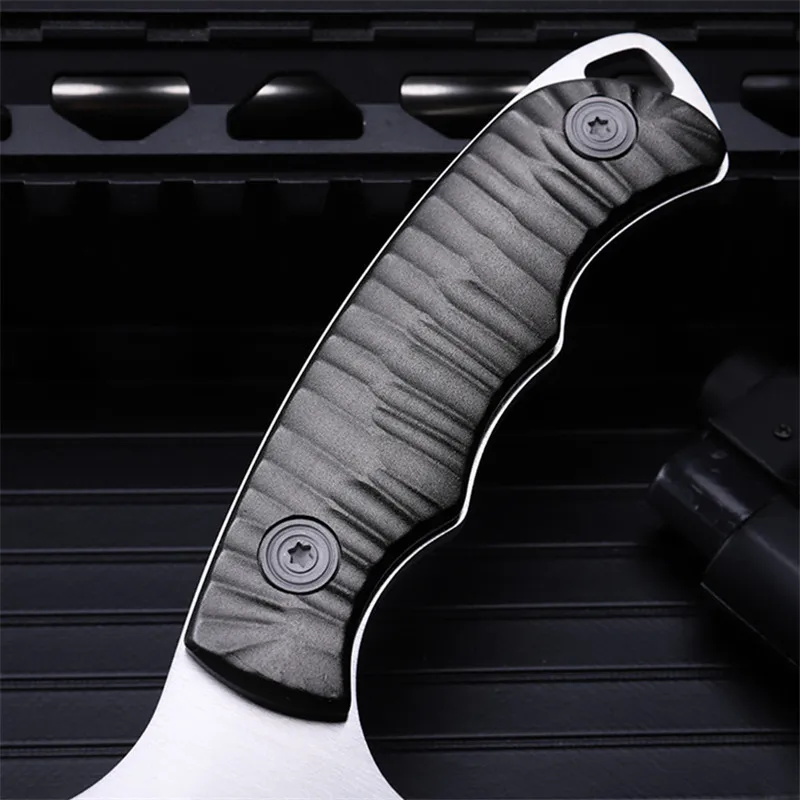Outdoor Self-defense Field High Hardness Saber Wilderness Survival Fruit Knife Small Straight Cutting Tool Aluminium Handle