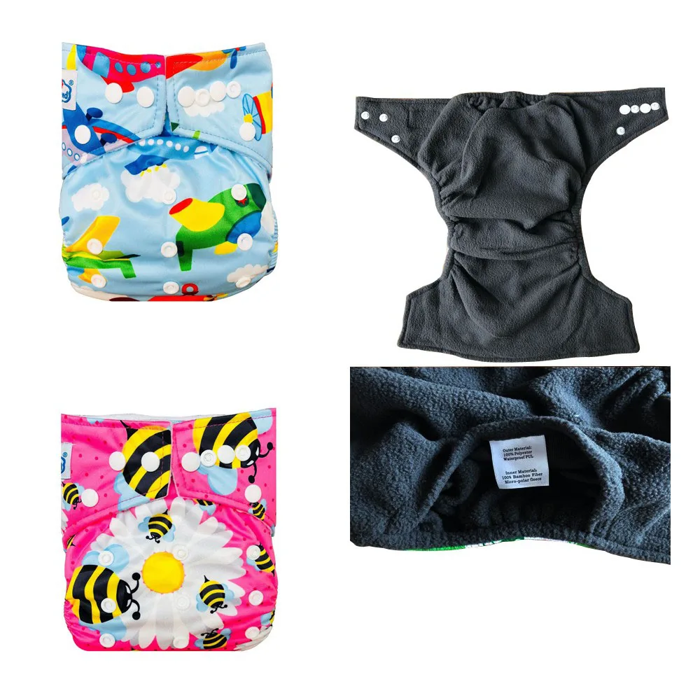 New promotion Printed organic bamboo Cloth diapers Reusable Washable
