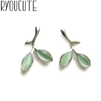 

2019 Fashion Leaves Stud Earrings Silver Color Stud Earrings Jewelry Pendientes Brincos