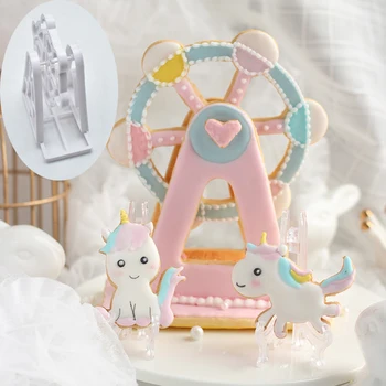 

3Pcs/Set Ferris Wheel Cookie Cutter Fondant Cake Mold Moulds Cake Baking Tool Cake Decor Embossed Molds DIY Sugarcraft