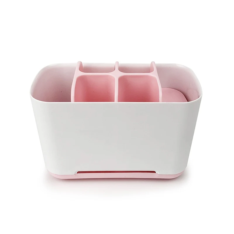 WIILII 1 шт. коробки для хранения зубных щеток держатель для зубной пасты Органайзер мыльница, аксессуары для ванной комнаты бритвенные держатели Косметическая шкатулка для хранения - Цвет: Pink