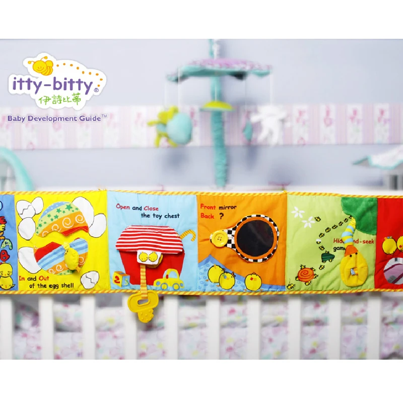 

Itty Bitty Lovely Crib Gallery Chick Mirror Teether Baby Bed Hanging Bell Cloth Book for Infant Toys for Children Gift