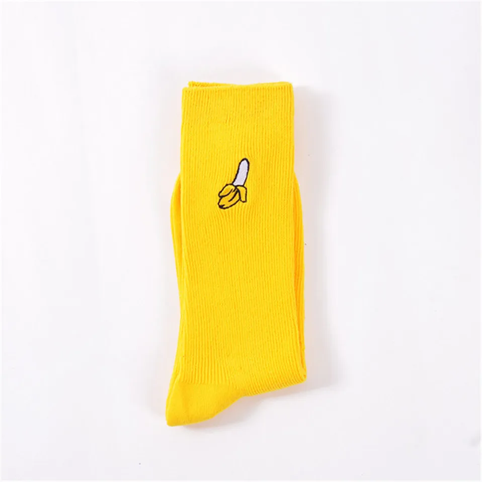 Забавные носки из хлопка с милым фруктовым принтом женские носки Meias Ретро Вышивка Длинные красочные забавные Женские носочки для девочек