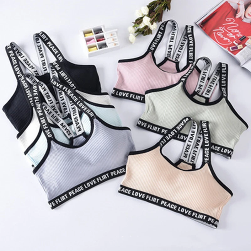 

Fashion Letter Sports Bra Top Push Up Fitness Running Yoga Bra Cotton Sport Tops for Women Fitness Gym Wear Women Sportswear