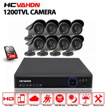 8CH AHD 1080 P DVR CCTV камера безопасности Система 1200TVL Открытый День Ночь Водонепроницаемая ИК-камера комплект система видеонаблюдения