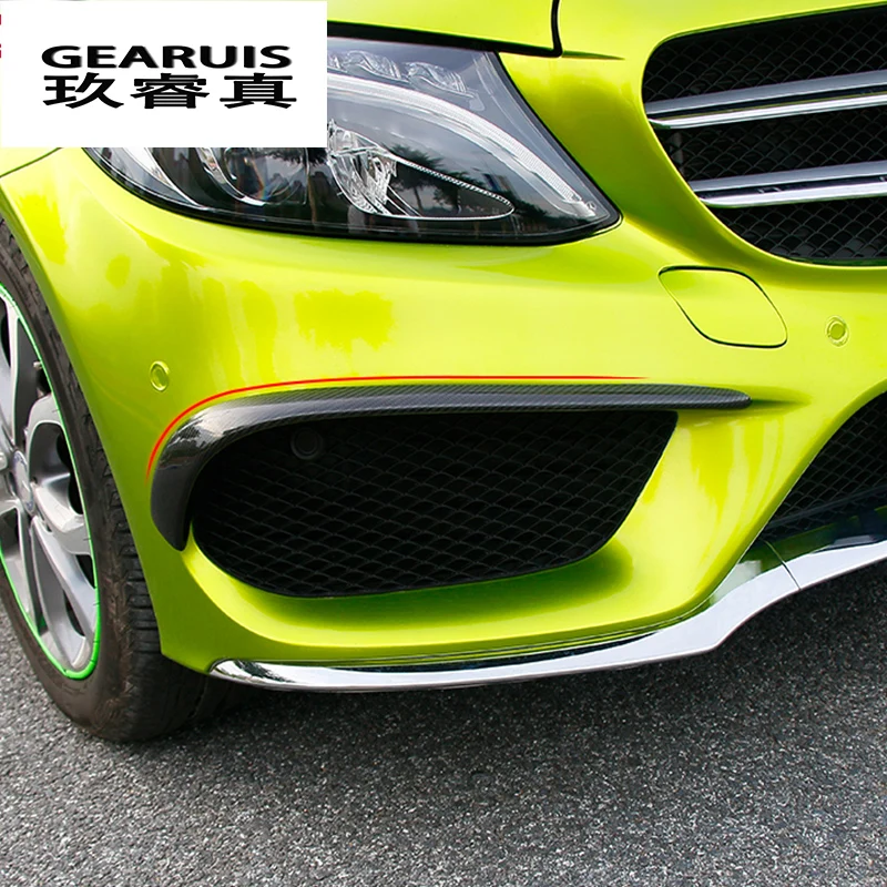 

Car styling fog lamps grille slats auto fog lights covers Stickers decoration strips for Mercedes Benz C Class W205 Accessories