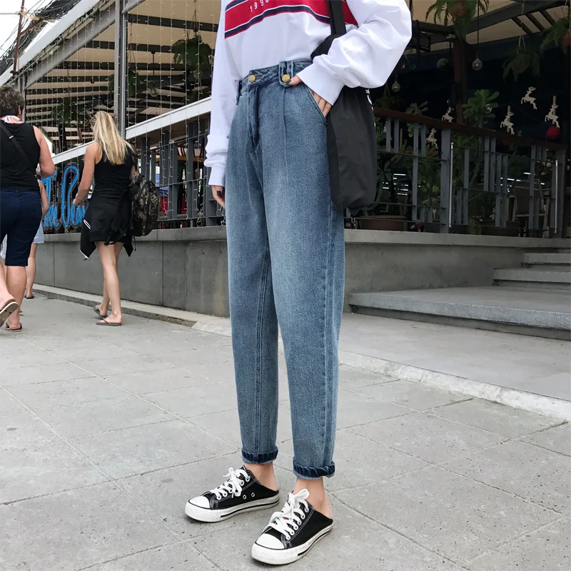 Jeans for Women mom Jeans High Waist Jeans Woman High Elastic plus size Stretch Jeans female washed denim skinny pencil pants