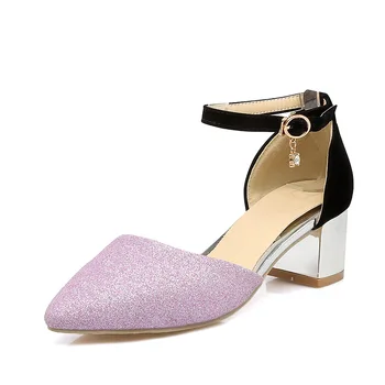 

2018 new baotou with thick and pointed sequins 32-43 yards bridesmaid bride hollow sandals 1843