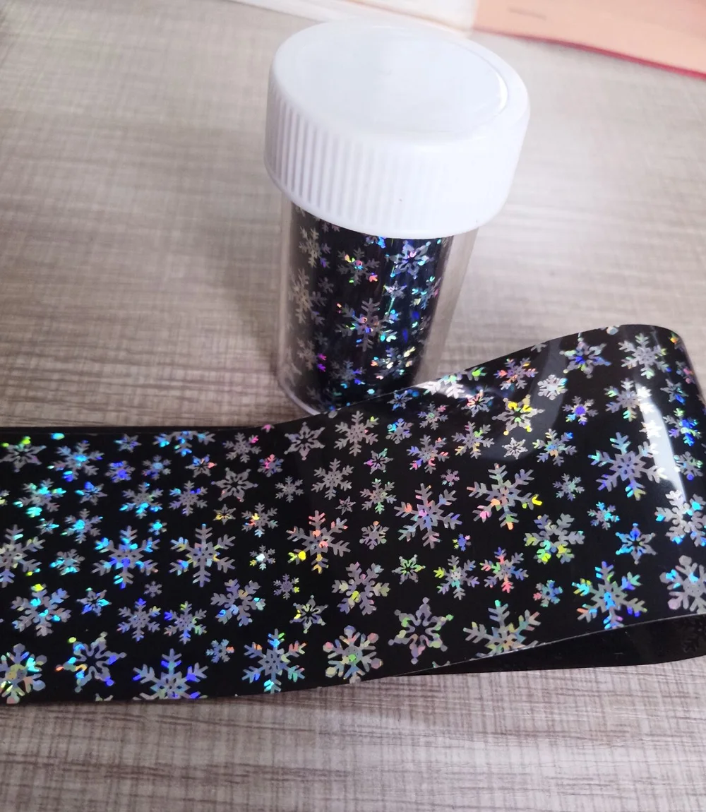 

1 Sheet 100cm*4cm Christmas Snowflake Holographic Nail Foil Nail Art Transfer Sticker Paper Nail Foil 4cm*100cm Transfer Sticke
