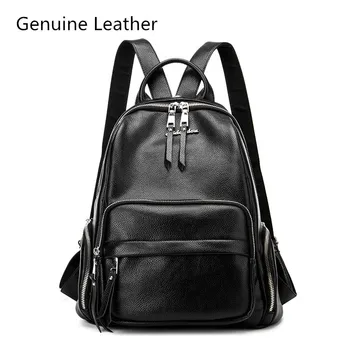

Brand Style Leather School Backpack Bag For College Simple Design women Casual Daypacks Fashion Vintage