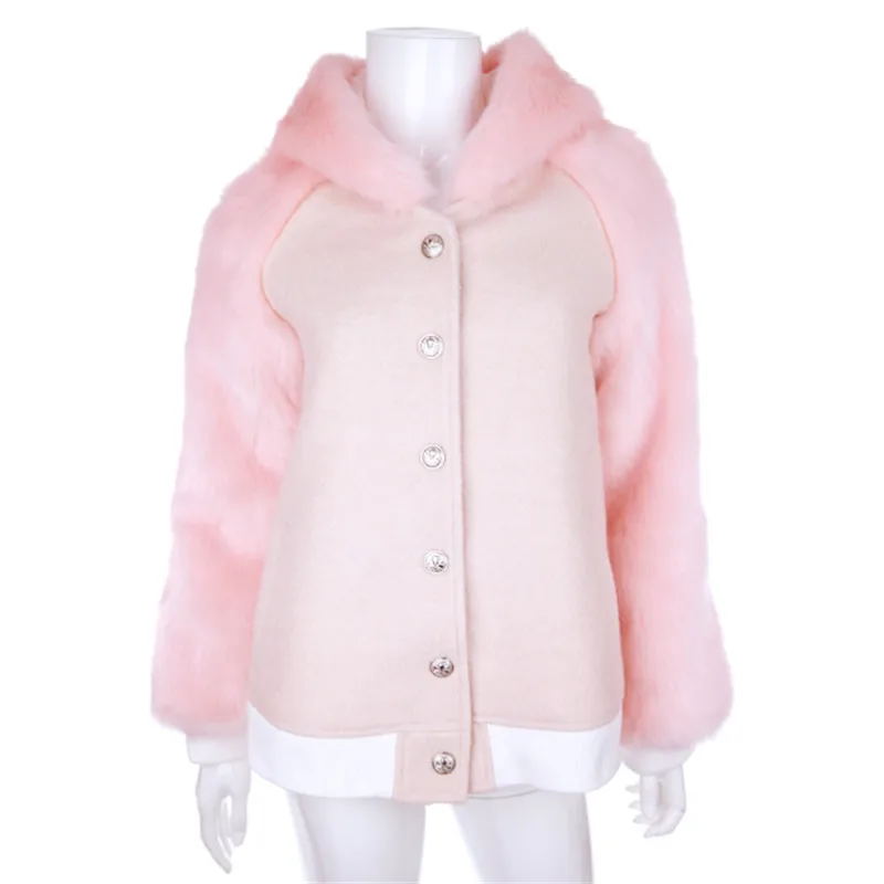 KEQI BOBON21 Принцесса сладкий Лолита розовый и синий бейсбольная куртка ленивый теплое пальто супер толстый ветровое стекло вместительный C1424