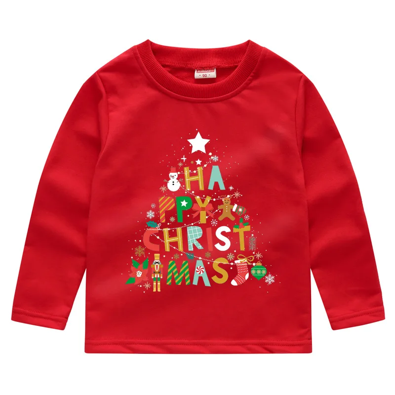 New Baby Girls Christmas Sweatshirts Autumn Winter Children Sweatshirts Long Sleeves Sweatshirts T-shirt Kids Clothes