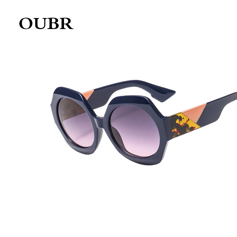 OUBR2019 новые женские солнцезащитные очки с многоугольной оправой дамы тенденция