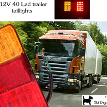 2 шт. 12 в 40 светодиодные двухцветные задние фары на прицеп задние фонари индикатор поворота автомобиля фургонная лампа E-Mark Сертификация