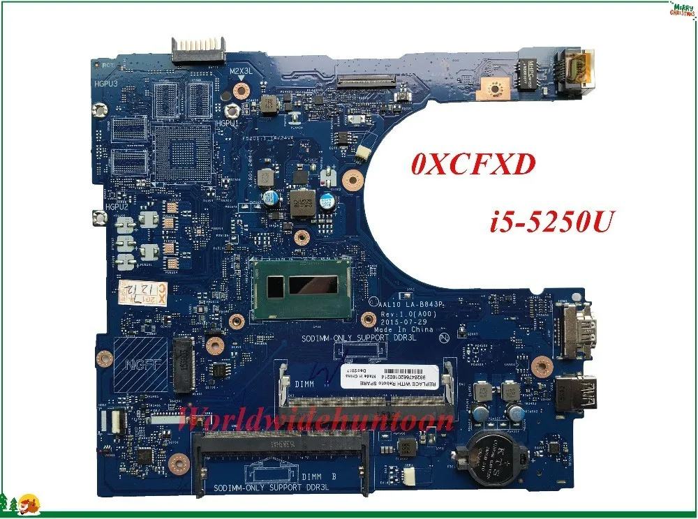 Материнская плата XCFXD 0XCFXD для ноутбука Dell Inspiron 15 5558 материнская 1024 SR26C встроенная