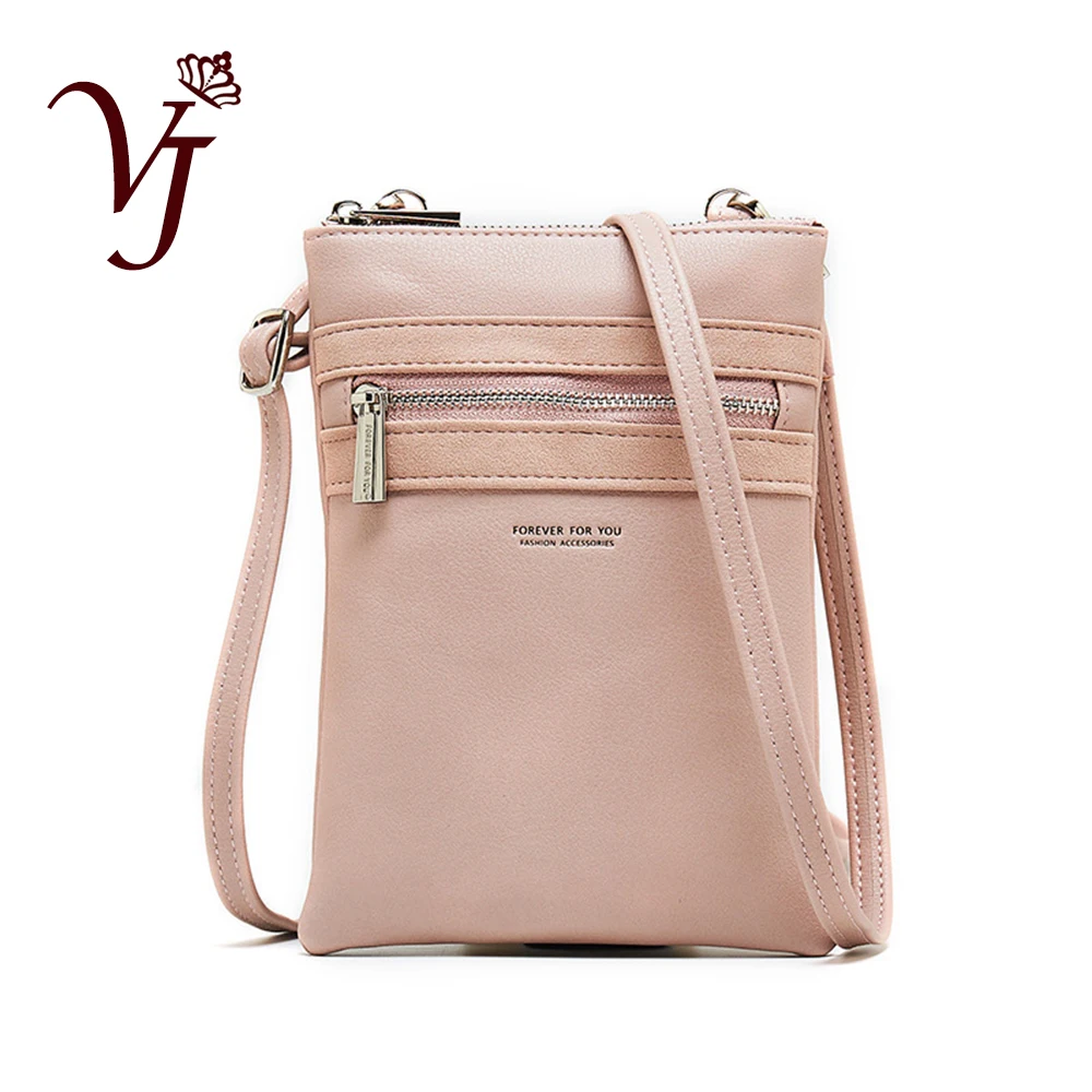 

2019 Women Phone Bag Case Leather Wallet Lady Long Wallets Shoulder Straps Bags Zipper Purse Passport Messenger Multifunction