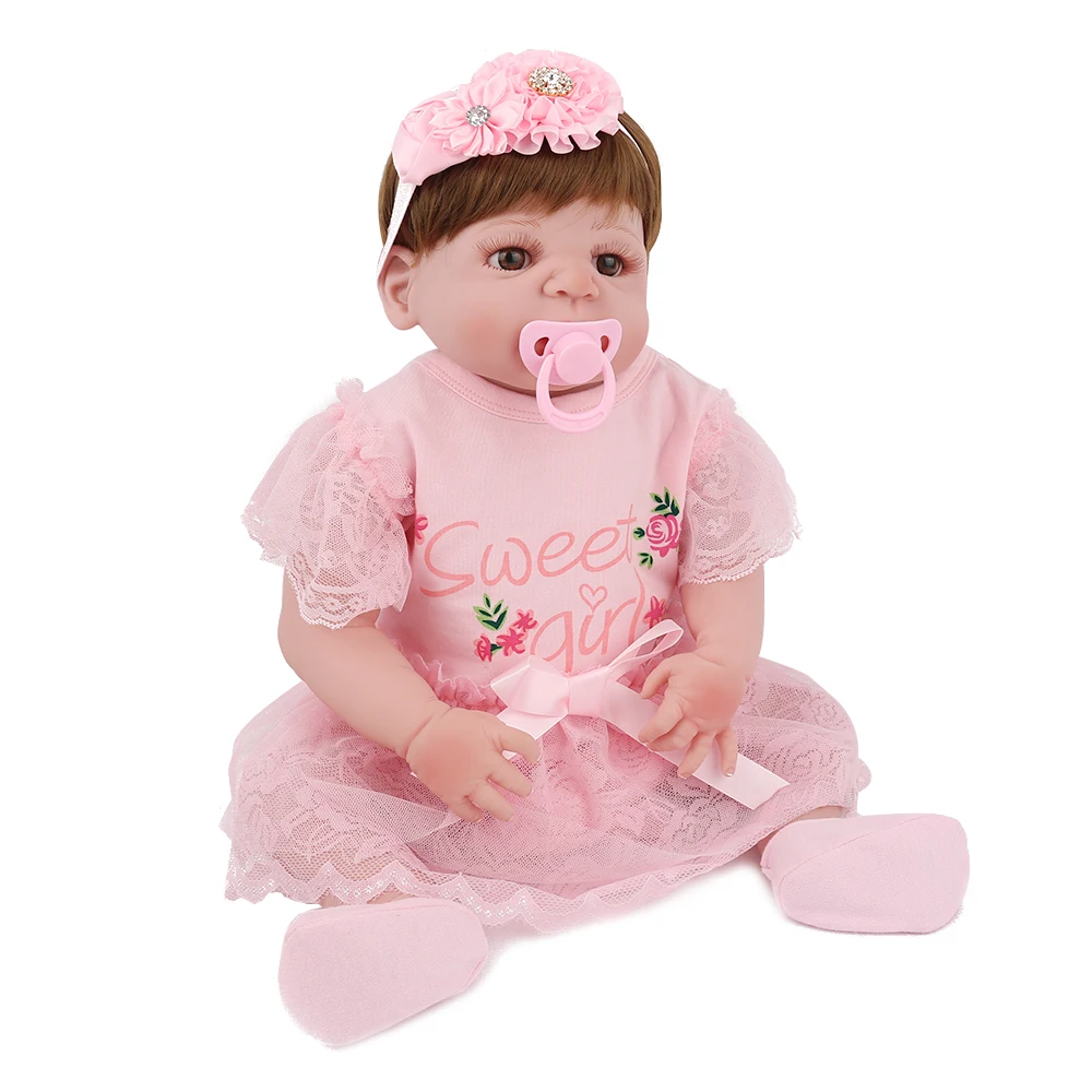 

57cm reborn Full body soft Silicone babies sale doll Realistic vinyl Newborn Princess toddler boneca doll Play House Bathe Toys