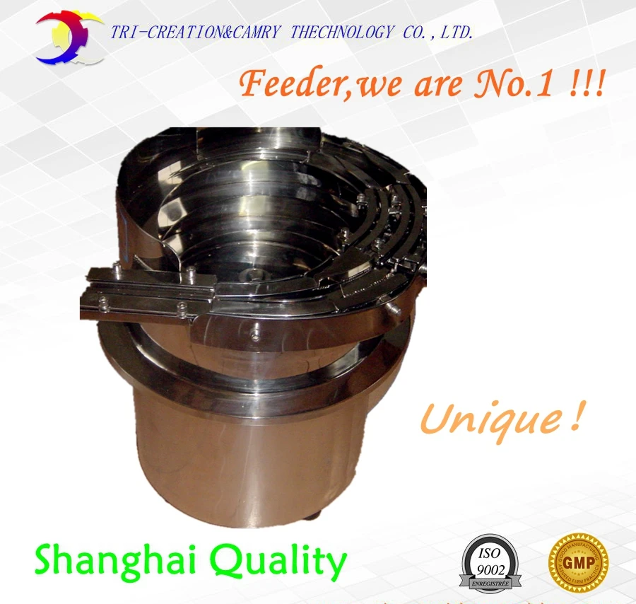 Multi function cap vibratory bowl feeder,SUS304 automatic bottle bowl
