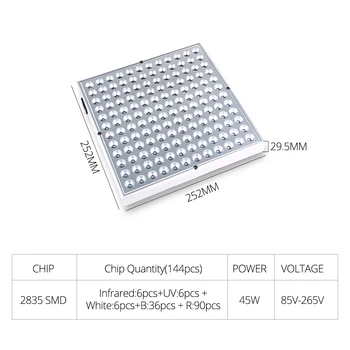

Full Spectrum LED Grow Light Plant Growth Panel Lamp for Indoor Greenhouse Hydroponics 25W 45W EU/US plug Growth Indoor Lamp