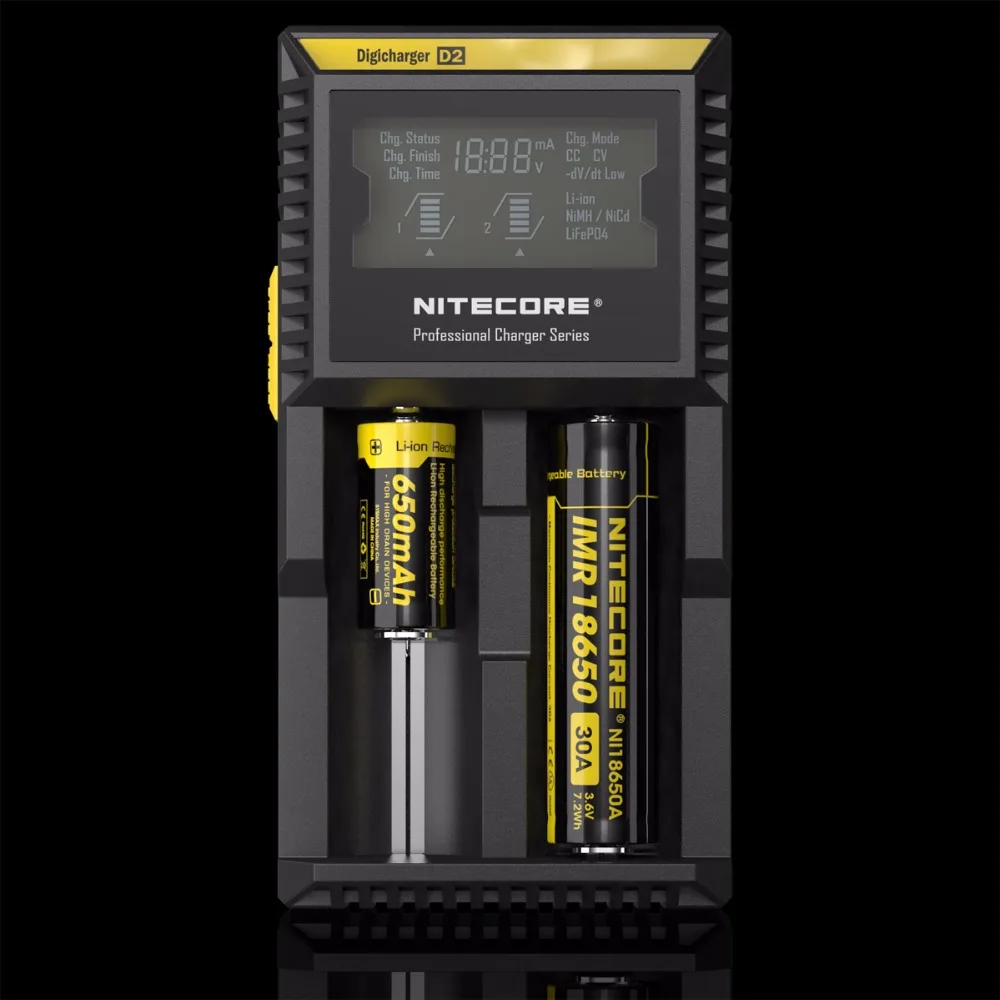 Бенчмарк в интеллектуальном зарядном устройстве s Nitecore D2 ЖК-дисплеи цифровой AA/18650 зарядное устройство для фонарика