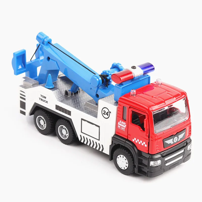 

1:64 Truck trailer special vehicle Child pull-back vehicle simulation alloy car model crafts decoration collection toy tools