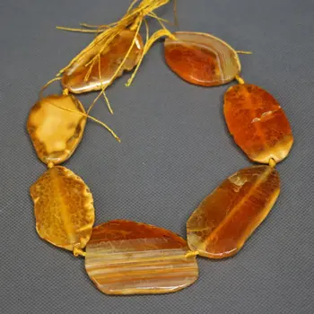 

Red Agate Stone Beads - Natural Gemstone Connector - Polished Slab Stone Connector Bead Pendant Polished- Full Strand//30*40mm