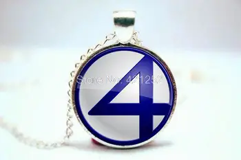 

10PC Fantastic Four Logo Pendant Necklace Glass Photo cabochon necklace