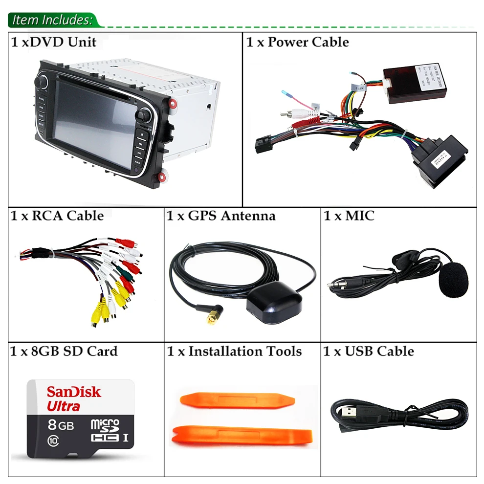 Top 2 Din Android 6.0 Octa Core RAM 2GB/32GB Car DVD GPS For Ford Focus C-MAX Galaxy Mondeo Galaxy Kuga With 4G WiFi Stereo Radio 11