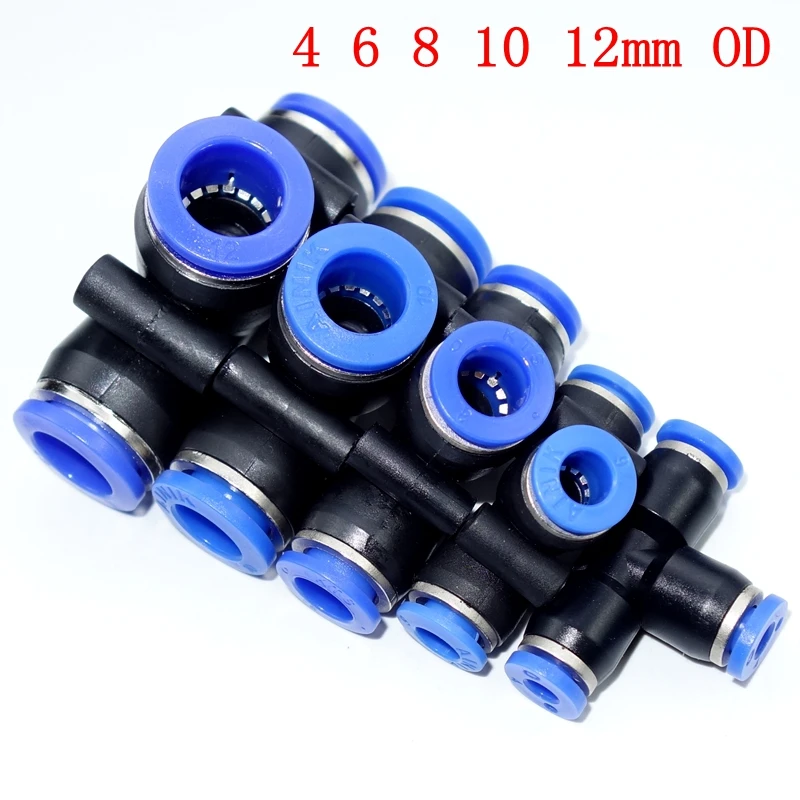 Plastique réduit pneumatique rapide Tee connecteur coupleur adaptateur push in Fittings Plastique réduit pneumatique rapide Tee connecteur coupleur adaptateur push in Fittings
