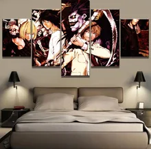 5 Piece Canvas Art Death Note Anime Modern Decorative Paintings on Canvas Wall Art for Home Decorations Wall Decor Wall Poster death note anime character figures 8 piece set